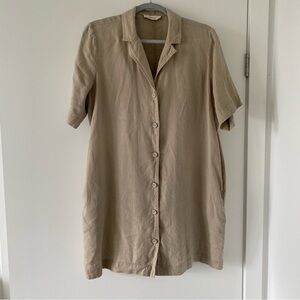 Everlane Tan Button-Up Dress